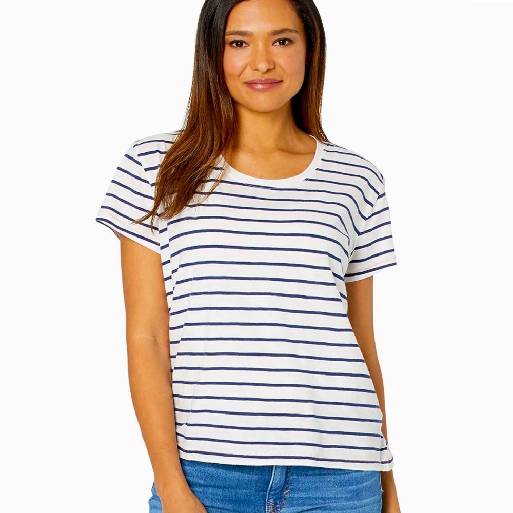 Vineyard Vines | Surftee Short-Sleeved Tee, Navy and White Striped, Size L - EUC
